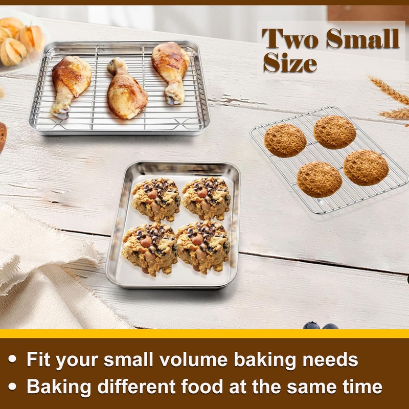 P&P CHEF 10.4 + 9 Inch Toaster Oven Pans with