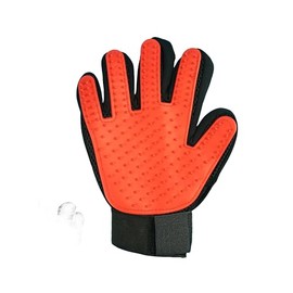 pet Dog Cat Grooming Cleaning Magic Glove Hair For Dirt Remover Brush remove rabbit (Red)