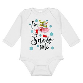 TATY Kids I'm Snow Cute Long Sleeve Baby Infant One Piece Bodysuit 18 Months White