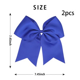 2 Pcs Blue Hair Bows, Royal Blue Hair Bow, Large Ribbon Hairpin Bows Clips, 6 Inch Grosgrain Pinwheel Ponytail Holders, Cheerleading Hairpin, for Women Girls Birthday Christmas Valentine Wedding Wear