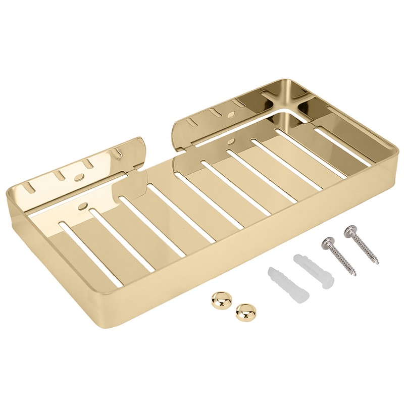 Wall Mount Stainless Steel Soap Holder Drain Rack Shelf for