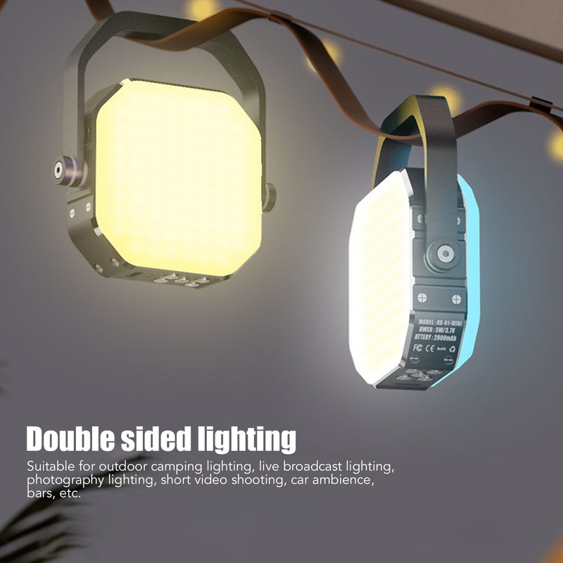 Retro Rechargeable LED Camping Lantern Octagonal Outdoor Camping Lamp Hanging