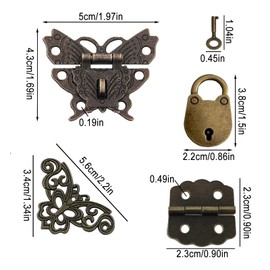 Zliger Pack of 18 Vintage Padlock Key Lock with Key for DIY Vintage Wooden Boxes, Jewellery Boxes, Gift Boxes, Wine Boxes, Tool Boxes, Cabinets etc (with Screws)