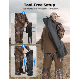 KEMIMOTO Portable Lightweight Folding Camping Chair 4 Legs Adjustable Height 300lbs Capacity Comfortable Breathable Stable Seats for Outdoor