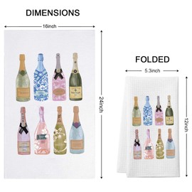 WCGXKO Funny Champagne Lover Gift Home Champagne Bar Decor Champagne Themed Flour Sack Kitchen Towel Dish Towel (Champagne moet Towel)