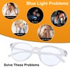 Craebuer Clear Glasses for Women Men, Retro Round Blue light