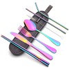 Portable Stainless Steel Flatware Set, Travel Camping Cutlery Set, Portable