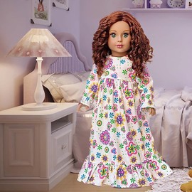 - Good Night - Cotton Nightgown - Clothes Fits 18 Inch Doll (Doll Not Included)