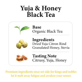 BOHYANG 1937, Organic Blend with Natural Ingredients, Hand-Picked Whole Leaves, Plastic-Free 12 Tea Bags, 0.84oz (24g) (Yuja & Honey)