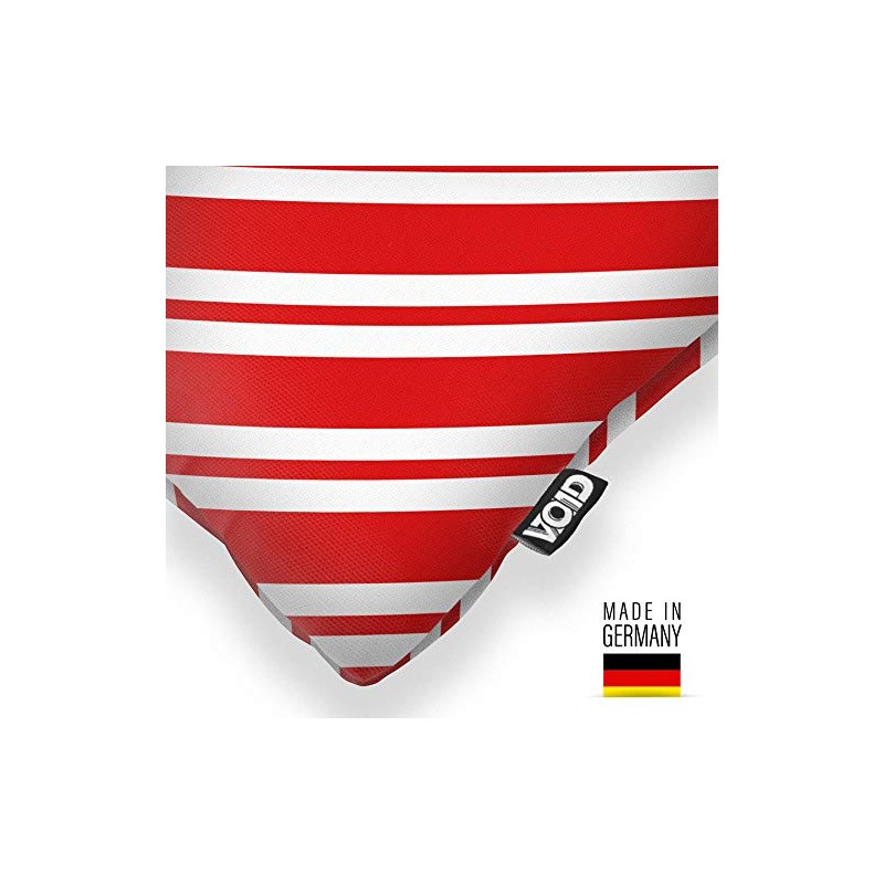 VOID White Red Striped Cushion Cover Polyester Waterproof Outdoor Indoor