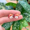 Cute Mushroom Earrings Kawaii Jewelry Hypoallergenic Studs