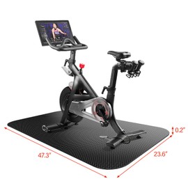 Bike Mat Exercise Bike Mat,Treadmill Mat for Carpet & Hardwood Floors,Mats for Gym Equipment,Indoor Exercise Equipment Mat,Exercise Mat,Fitness Mat,Stationary Bike Mat (Black, 23.6" × 47.3")