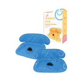 THINK GOOD TOTS Blue Piddle Pad: Waterproof Car Seat Protector for Potty Training Toddlers, Babies - Anti-Slip Backing, Machine Washable, Universal Fit, Stroller (2 Pack)