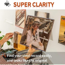 Record Sleeves for Vinyl Record, 20 Clear Plastic 12" LP Record Sleeves Outer, 12.75" x 12.75" 3.2 Mil Album Covers, Protective Single & Double Record Sleeves for Vinyl Record Albums Protection - Color: 20