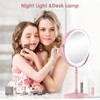 Makeup Mirror, Rechargeable Vanity Mirror with 3 Lights, 1X/10X