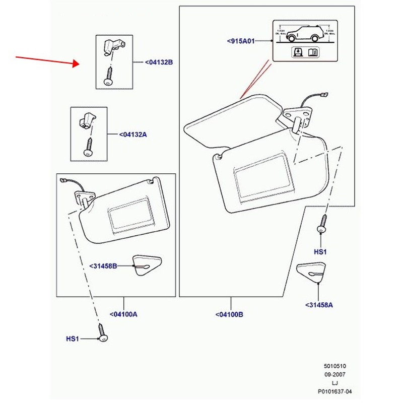 Interior Left Sun Visor Hook Clip EGP000050VAE Compact Size Replacement
