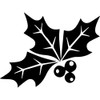 'Holly Leaves & Berries' Rubber Stamp - Unmounted Design for