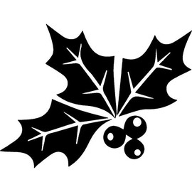 'Holly Leaves & Berries' Rubber Stamp - Unmounted Design for Crafting & Scrapbooking, A7 (RS00008828)