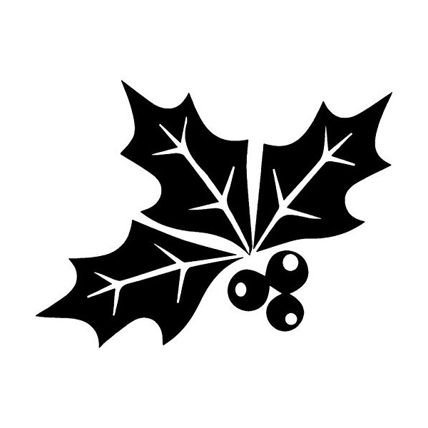 'Holly Leaves & Berries' Rubber Stamp - Unmounted Design for