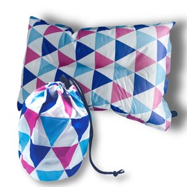 eBoutik - Portable, Lightweight, Inflatable Camping Cushion - Luxury Compact, Comfortable Waterproof & Lightweight, Camping Travel Pillow (Blue & Pink)
