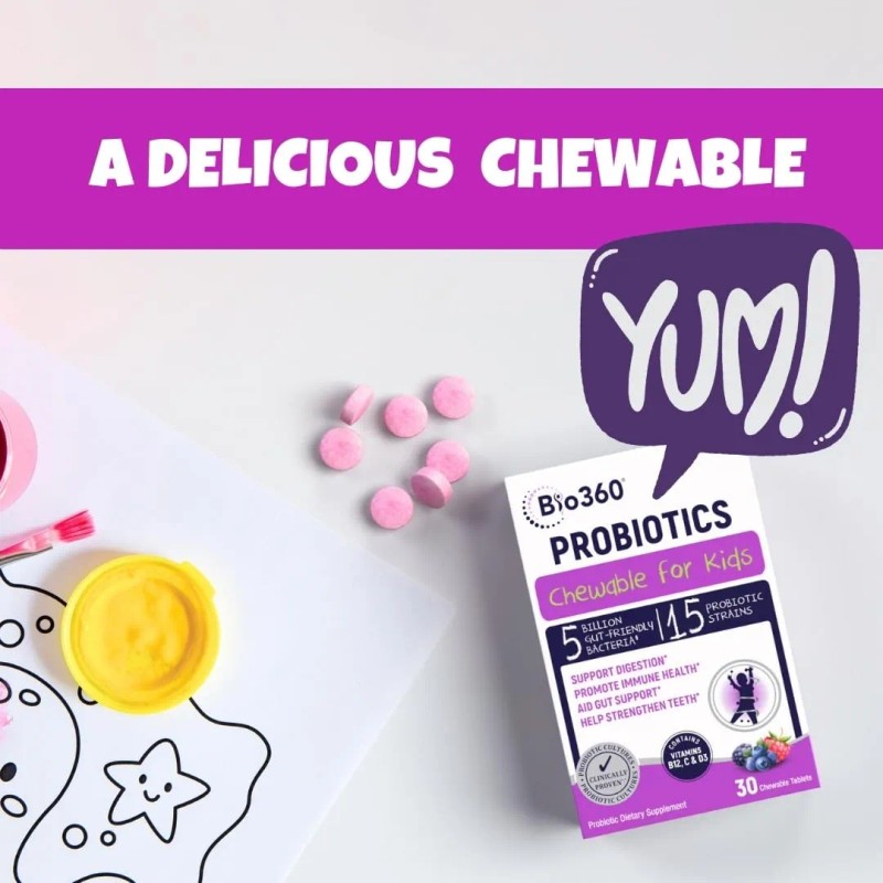 Bio360 Probióticos Niños 15 Cepas 5 Mil Millones Cfu 60