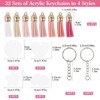 Annyswit 96 Pcs Keyring Making kit, 4 Styles Acrylic Blanks
