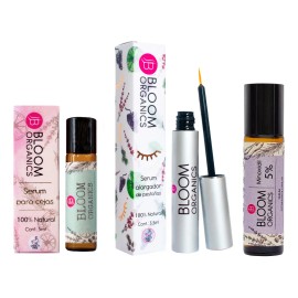 Suero Para Pestañas Y Cejas Bloom Organics Kit Roll On 3pza