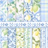 24 Sheets Lemon Pattern Paper 12'' x 12'', Mediterranean Lemon