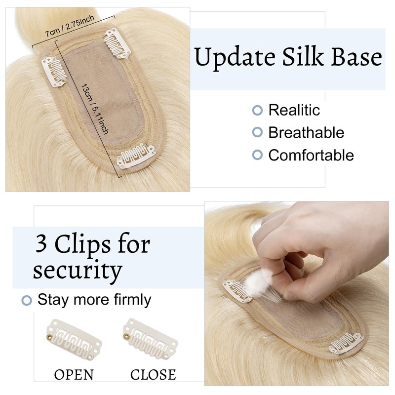 SEGOHAIR Hair Toppers for Women Real Human Hair With Bangs,