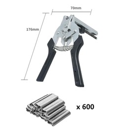 Hog ring pliers with 600 galvanised hog rings, fence pliers, hog ring pliers kit, hog ring pliers set, hog ring pliers, type M nail ring pliers, hog ring set, for upholstery, fences, DIY work,