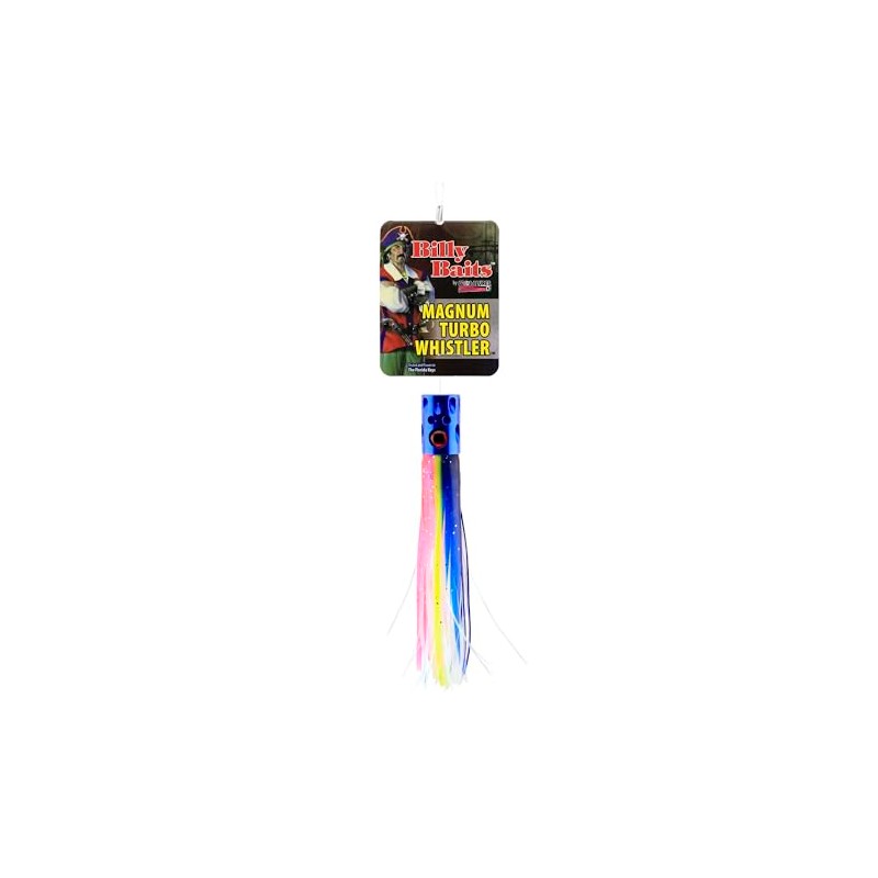 Billy Baits, Magnum Turbo Whistler Lure, Blue/Pink/Pearl Skirt, 2 oz
