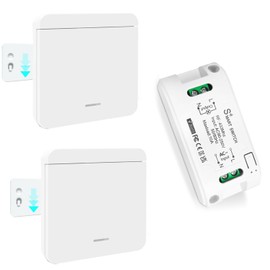 Tedeligo Wireless Light Switch, 433 MHz Radio Switch Set, Movable Radio Switch, Radio On/Off Lights up to 100 m Range, Easy Assembly, 2200 W Relay Receiver