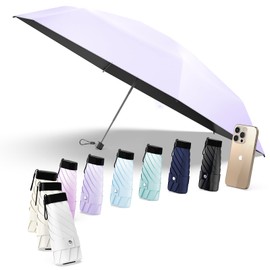Alwgreen "Industry First! Red Dot Design Award Winner" Folding Umbrella "Ultra-Lightweight, JIS Certified" 100% UV Protection, Light Blocking, Heat Blocking Pocket Folding Umbrella, Windproof, Water