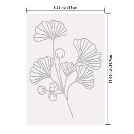 SUPERDANT Ginkgo Biloba Crystal Rhinestone Heat Transfer Leaves Iron on Hotfix Transfer Decal Costume Decor for T-Shirt Vest Shoes Hat Jacket Decor Clothing DIY Accessories