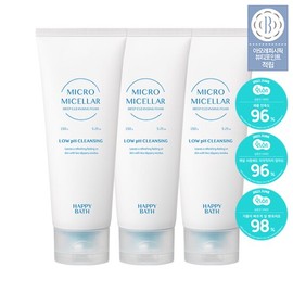 Happy Bath Micro Cleansing Foam 150g 3-Pack (Optional) Set - 02 Deep Cleansing Foam 150g 3 pcs / 해피바스 마이크로 클렌징폼 150g 3입(옵션) 모음 - 02 딥 클렌징 폼 150g 3개