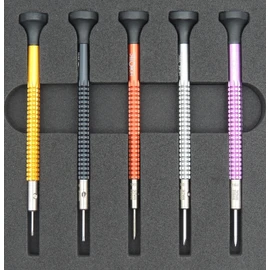 KD89 Horotec MSA01.020 (01.020-D) Set of Precision Screwdrivers in Aluminium and Stainless Steel Bits - Swiss Made