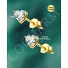 COCHARM 14K Solid Gold Stud Earrings 20g Lobe Earrings Heart