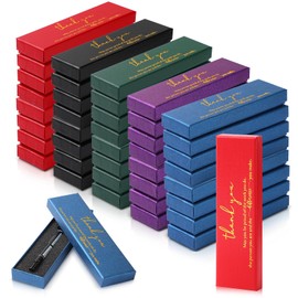 Fulmoon 24 Pcs Inspirational Pen Boxes Thank You Pen Boxes for Ballpoint Pens Motivational Quote Pen Cases Appreciation Gifts for Christmas Employee Teacher Coworker Office Team, No Pen(Colorful)