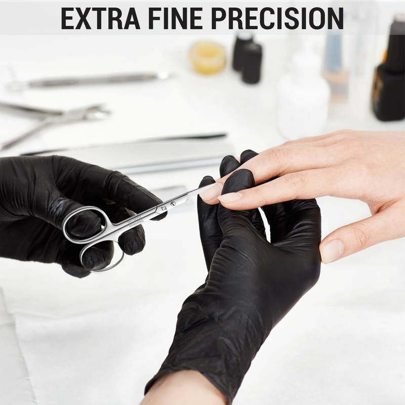 ZIZZLON Cuticle Scissors Extra Fine Curved Stainless Steel Eyebrow Scissors,