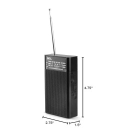 QFX R-35 Portable 3" AM, FM, SW1 Band Radio with 2" Speaker & Telescopic Antenna