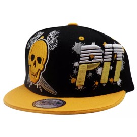 Premium Pittsburgh New Leader Splash Pirates Jolly Roger Black Gold Era Snapback Hat Cap
