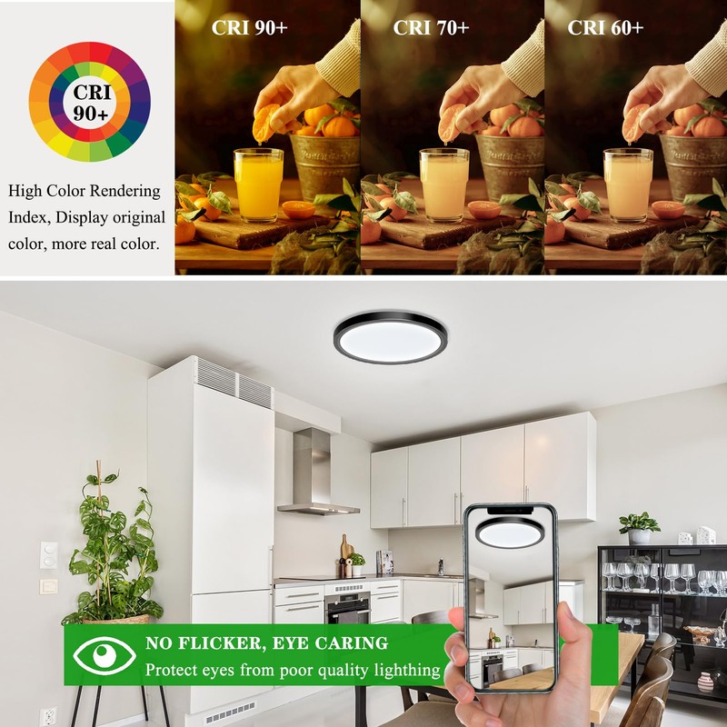 IBESTWIN 2 Pack LED Flush Mount Ceiling Light Fixture, 24W