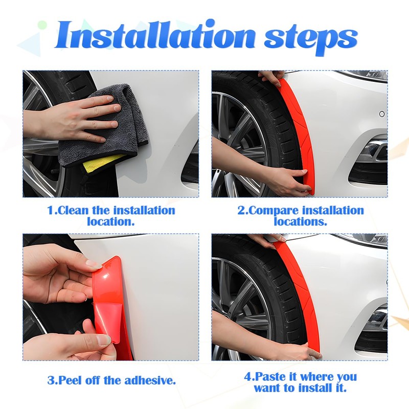 BESULEN 2PCS Car Wheel Tire Eyebrow Strips, Auto Fender Flare