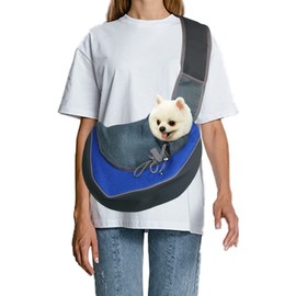 FEimaX Pet Dog Sling Carrier Puppy Pet Slings Bag for Small Dogs Cats Satchel Carriers Breathable Mesh Hand Free with Adjustable Strap Doggie Crossbody for Outdoor Travel (Large, Sapphire)