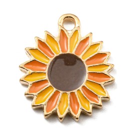 LiQunSweet 10 pcs Yellow Sunflower Enamel Alloy Charms Summer Flower Floral Daisy Charms for DIY Jewelry Bracelet Necklace Earring Craft Keychain Decoration