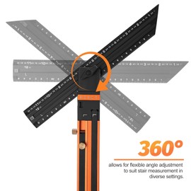 ROVITEK Stair Tread Template Tool - Stair Measuring Tool & Stair Tread Gauge,Stair Gauges for Stair Measurement and Shelf Layout, No Assembly Required, Storage Bag Included