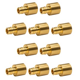 PROCURU 10-Pack, 1/2" PEX-A x 3/4" Female Sweat Adapters, Expansion PEX-A F1960 Brass Plumbing Fitting (Fits over 3/4" Copper Pipe)