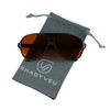 ShadyVEU Swank Blue Blocking Amber Tinted Lens Pilot Sunglasses Large