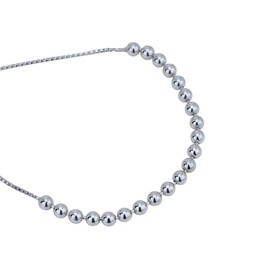 Vanbelle Sterling Silver jewelry - Rhodium Plated with 925 stamp - High Polished Beaded chain - Adjustable Bolo Bracelet - Elegant design for Women - Party Collection
