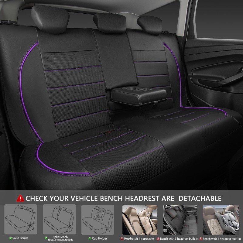CAR PASS Piping PU Leather Car Seat Cover,Inside Zipper Design